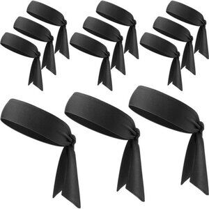 12Pieces Tennis Tie Headband HairBand Unisex Dry Head Tie Sport TieBack Headband